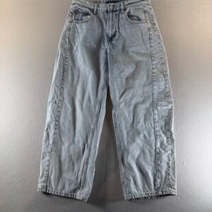 Y2K Aeropostale Barrel Jeans Womens 8 Light Wash Blue Denim High Rise Curved Leg